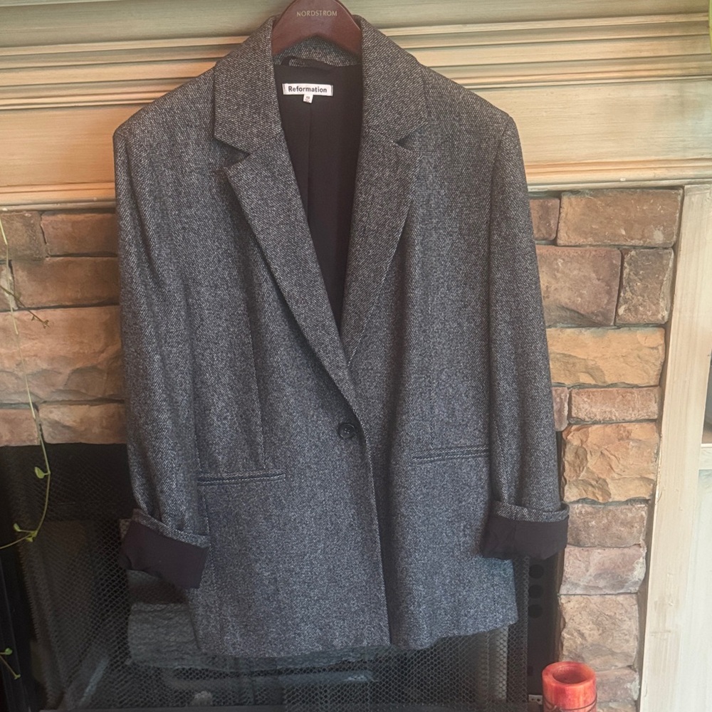 Reformation Charcoal Gray Blazer